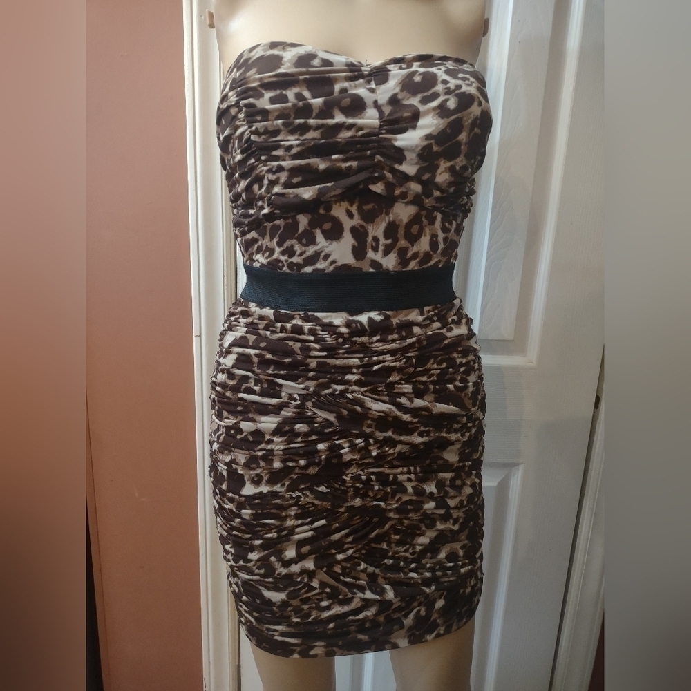 Rue 21 Strapless Animal Print Woman's Dress Size Small